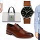 AG Graduate SUD Slim Straight Leg Pants, $133 | Herschel Supply Co. Novel Duffel Bag, $50 | Nixon ‘The Sentry 38' Leather Strap Watch, $90 | To Boot New York Fielding Plain Toe Derby, $200 | Ted Baker London Tripup Extra Slim Fit Check Sport Shirt, $100